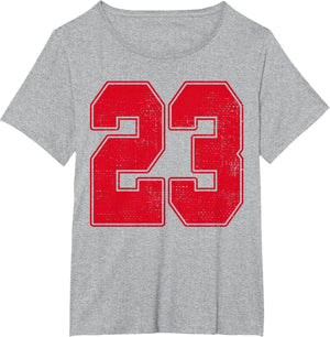 #23 Outline Number 23 Varsity Fan Sports Team Grey Jersey