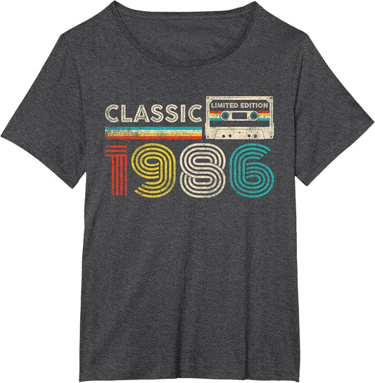 Classic 1986 Vintage 1986 Cassette Tape Men Women Birthday