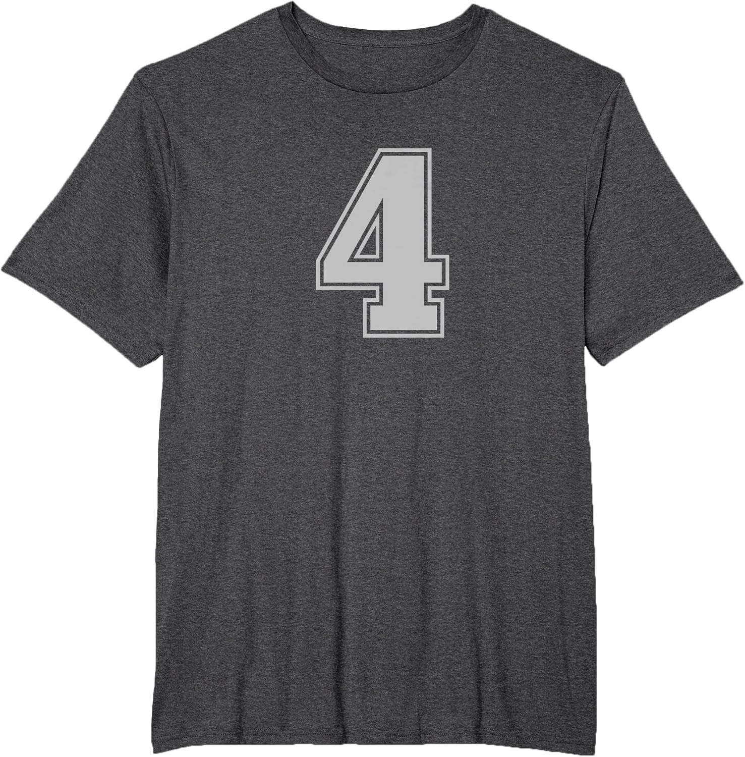 Number #4 Silver Sports Fan Jersey Number