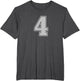 Number #4 Silver Sports Fan Jersey Number