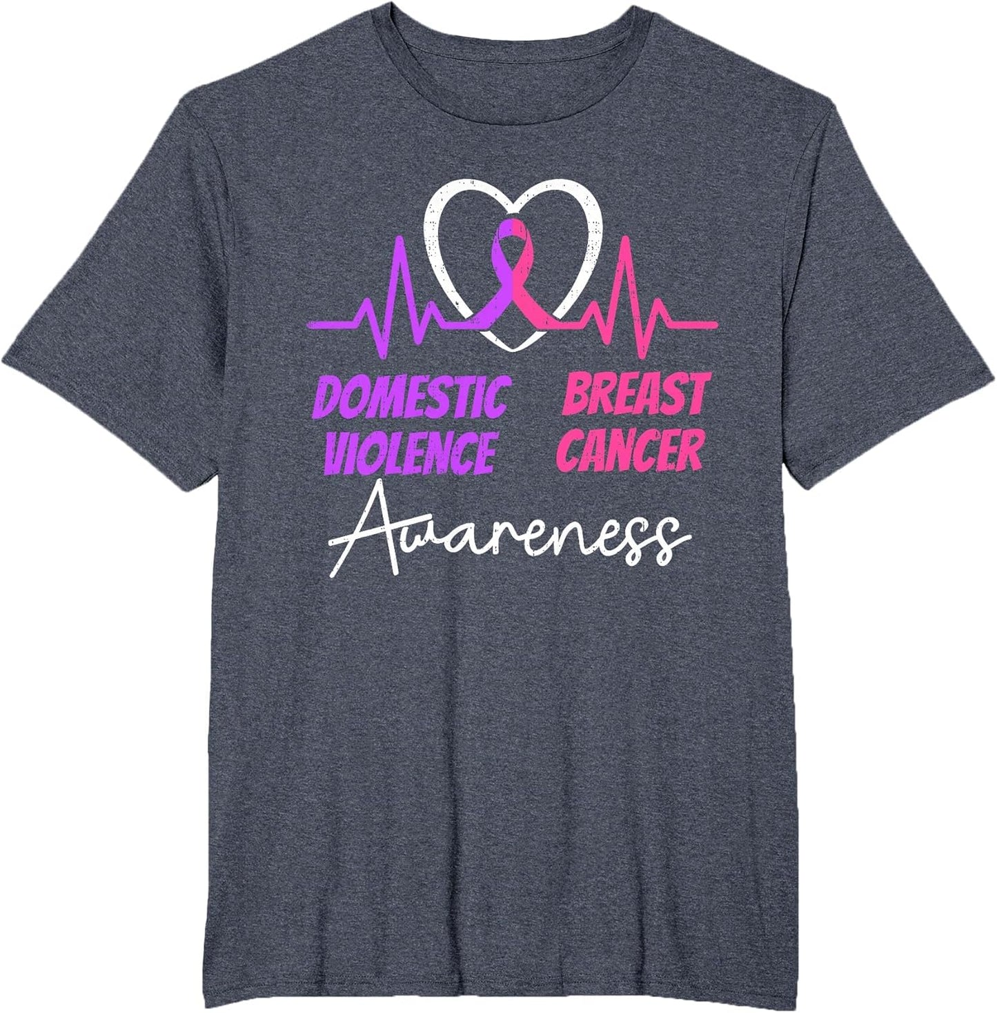 Domestic Violence & Breast Cancer Awareness Heart Support