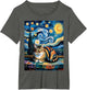 Cat Starry Night Graphic Art Cat Lover Van Gogh Painting Cat