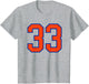Orange and Blue Sports Number 33 Jersey Uniform Player