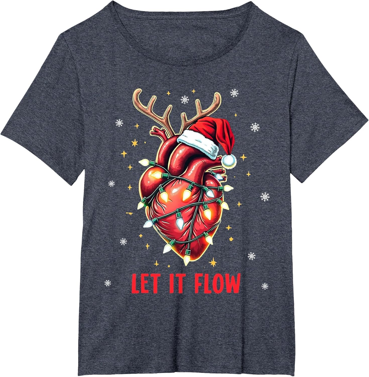Funny Let It Flow Anatomy Heart Cardiac Nurse Santa Hat Xmas