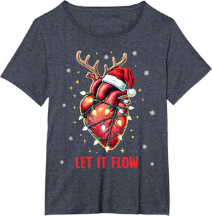 Funny Let It Flow Anatomy Heart Cardiac Nurse Santa Hat Xmas