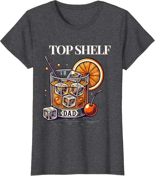 Top Shelf Dad - Funny Whiskey Glass for Whisky Lovers