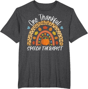 One Thankful Speech Therapist Cute Thanksgiving Fall Rainbow