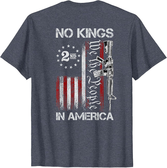 No Kings in American Vintage USA Flag No Kings (ON Back)