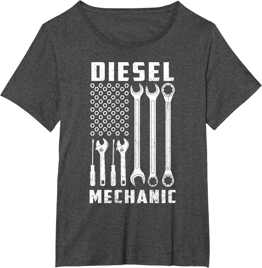 Patriotic Diesel Mechanic Tools Flag American USA