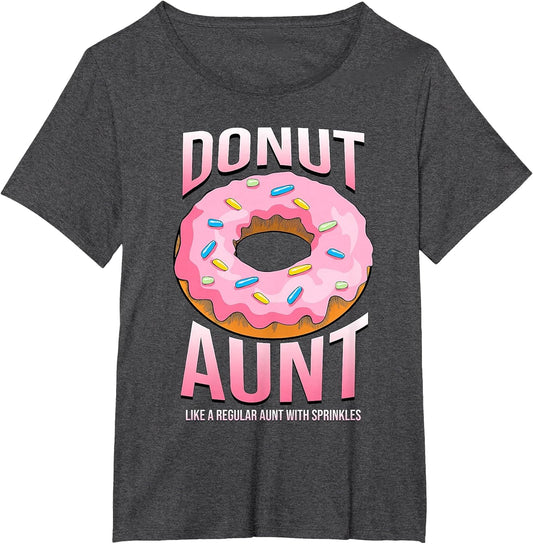 Donut Aunt Shirt for Auntie Funny Sprinkles Food Lover Gifts