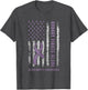 Purple Ribbon USA Flag Alzheimers Awareness