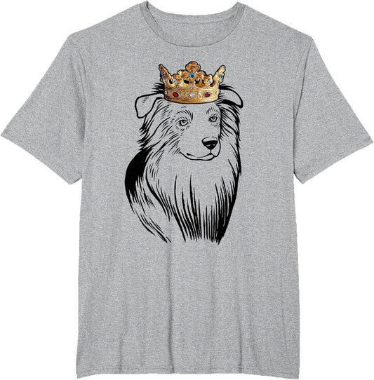 Australian Shepherd Dog Wearing Crown