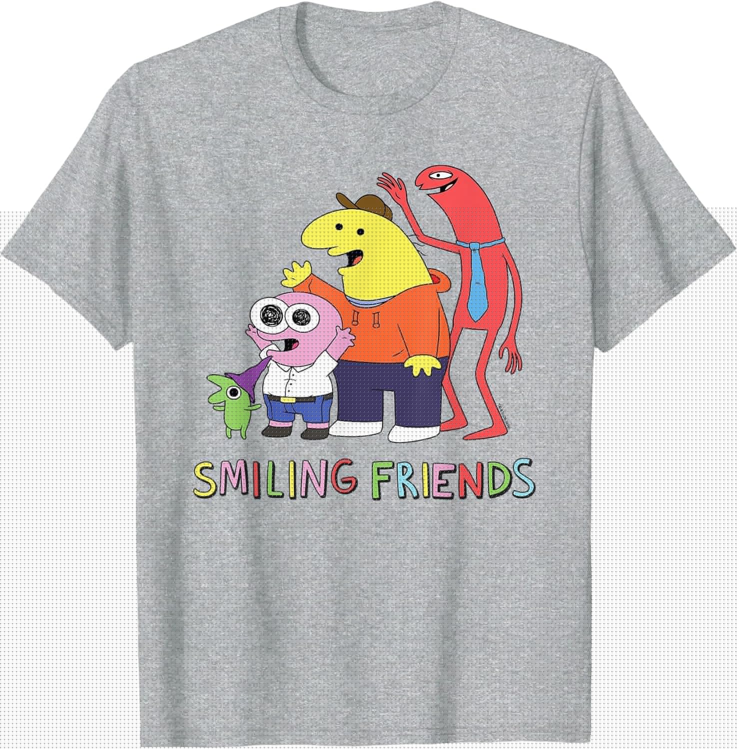Smiling Friends Stacked Characters with Logo Cartoon