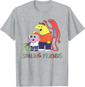 Smiling Friends Stacked Characters with Logo Cartoon