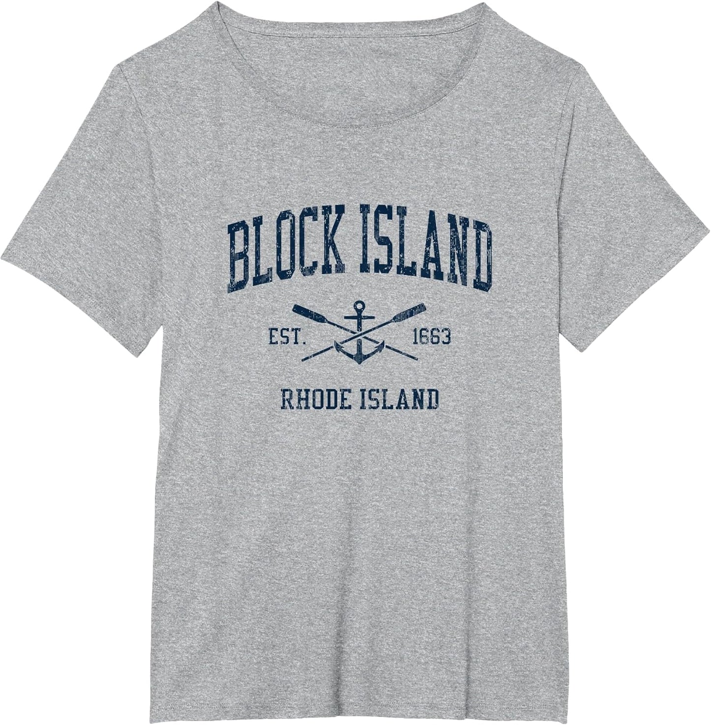 Block Island RI Vintage Navy Crossed Oars & Boat Anchor