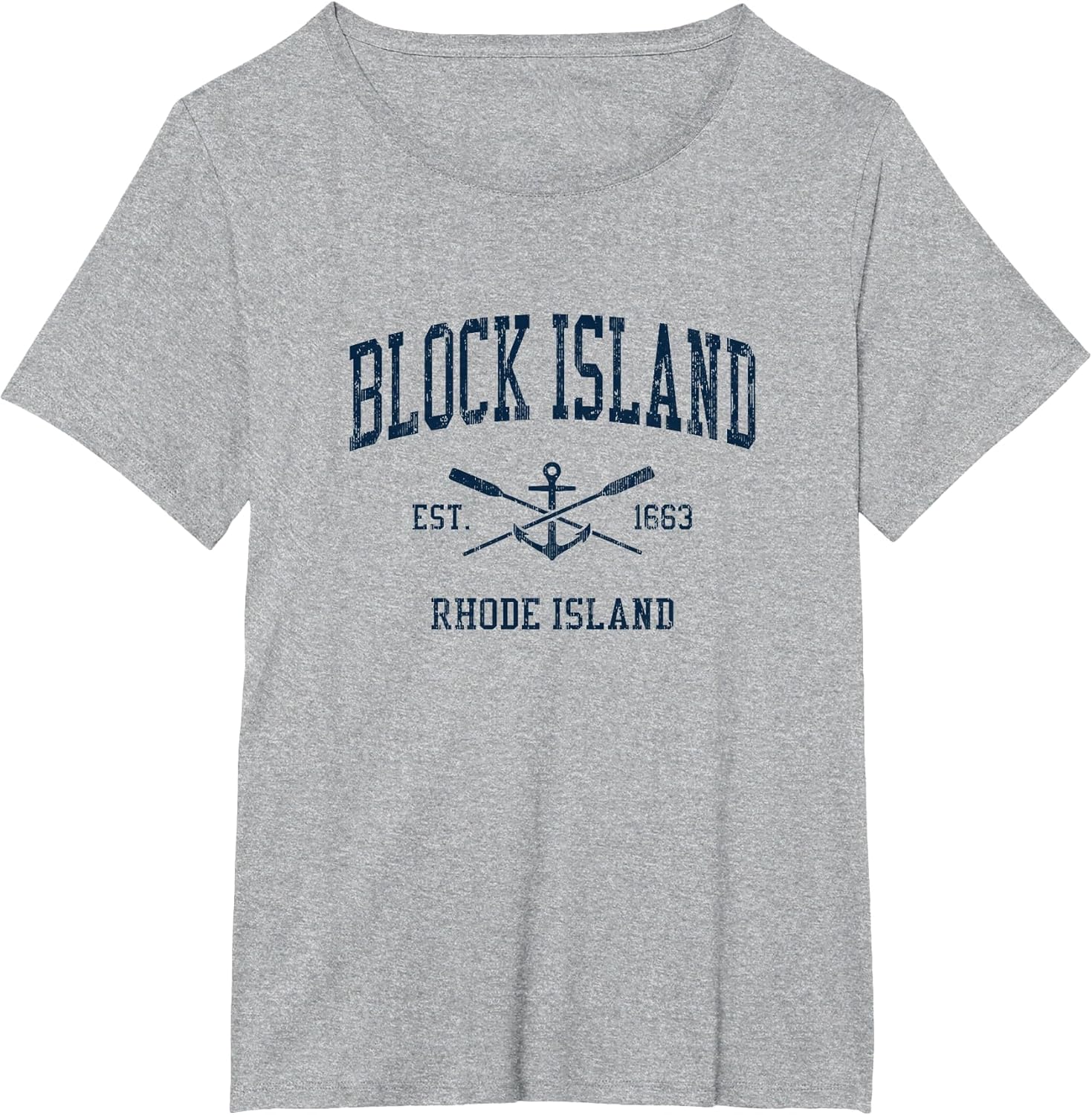 Block Island RI Vintage Navy Crossed Oars & Boat Anchor