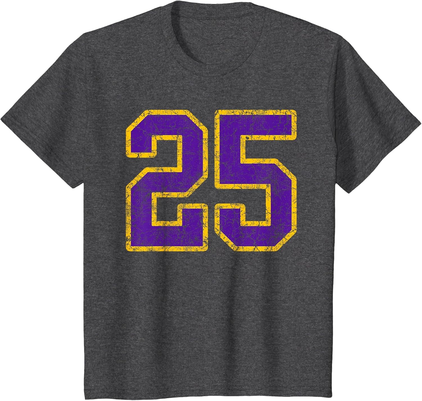Purple Gold Number 25 Jersey Player Uniform #25 Grunge