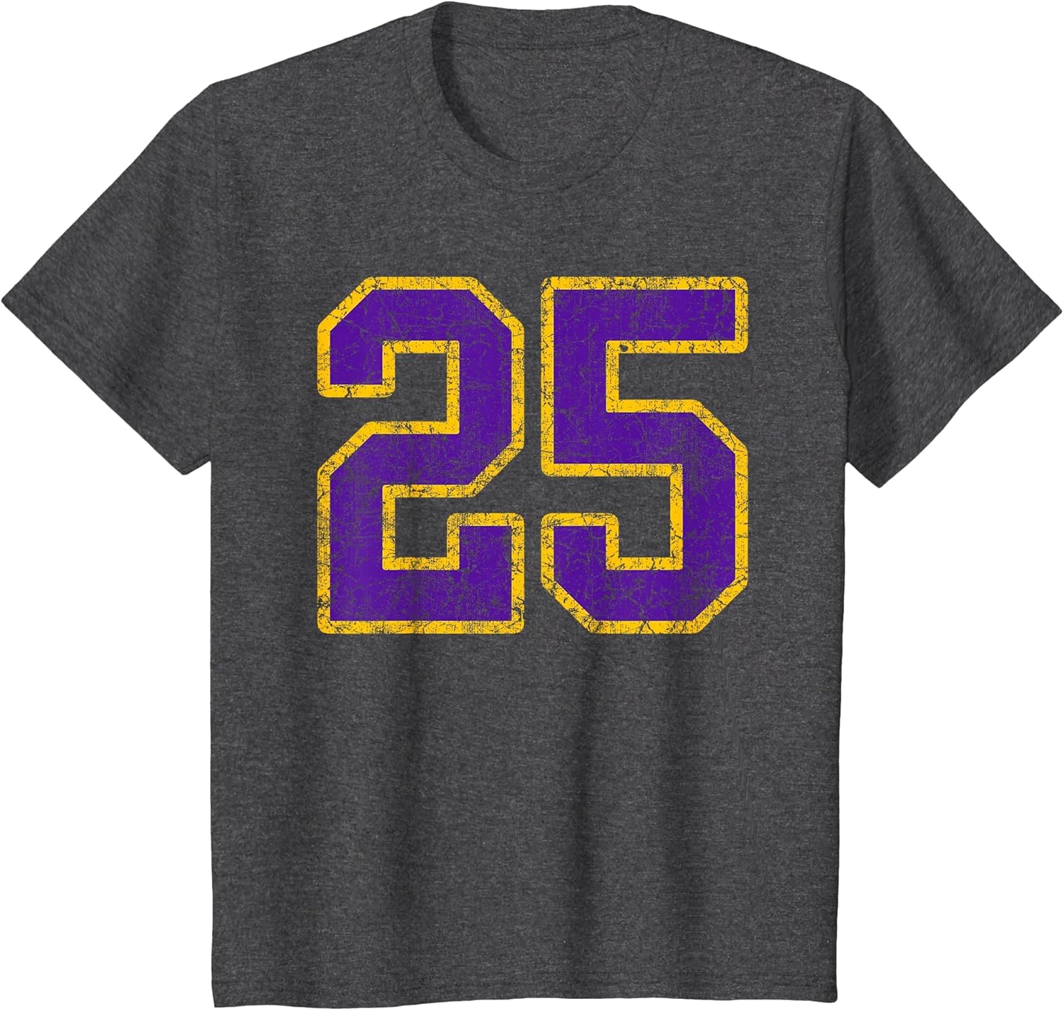 Purple Gold Number 25 Jersey Player Uniform #25 Grunge