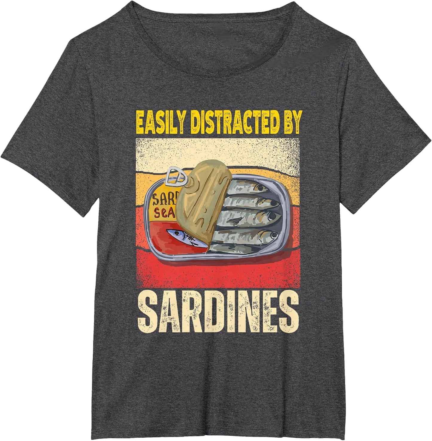 Easily Distracted by Sardines Funny Retro Sardine Food Lover