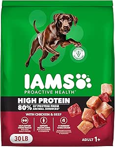 IAMS Proactive Health High Protein Dry Dog Food with Chicken & Beef, 30 lb. Bag