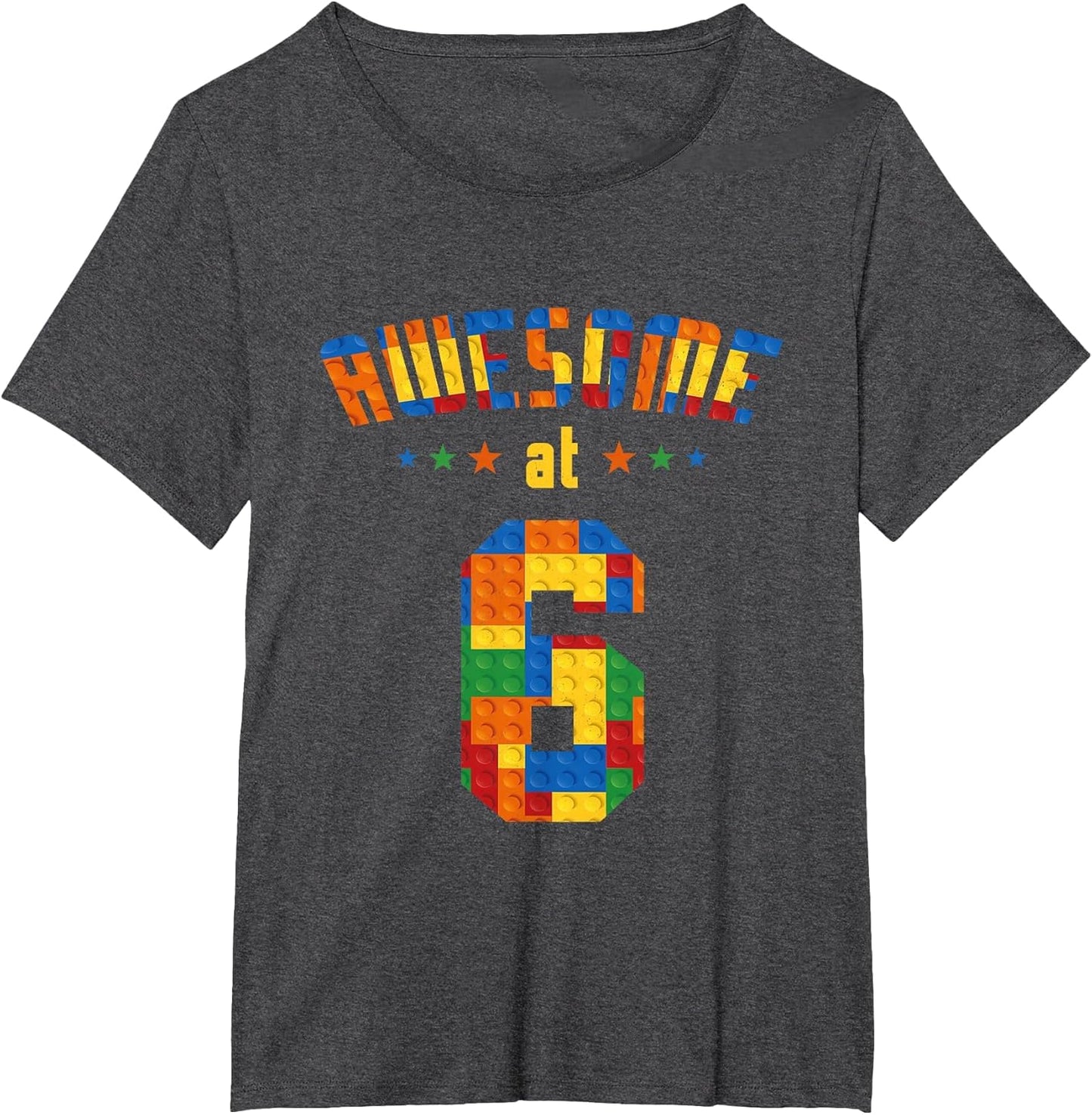 Awesome at 6 Years Old Kids Building Blocks Boy 6th Birthday