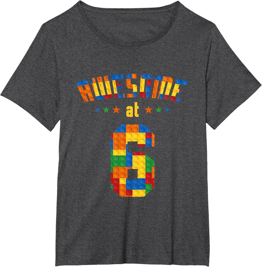Awesome at 6 Years Old Kids Building Blocks Boy 6th Birthday