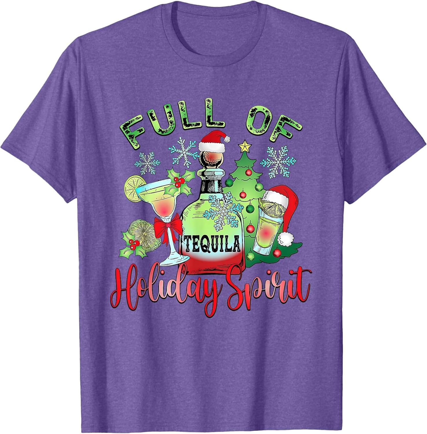 Full of Tequila Holiday Spirit Christmas Drinking Women Men