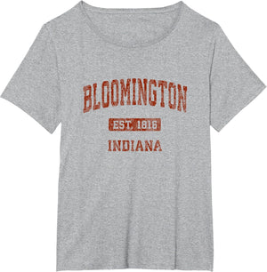 Bloomington Indiana in Vintage Athletic Sports Design