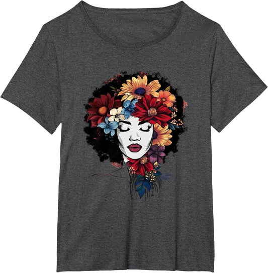 Afro Women Flowers Butterfly Latina African American-Melanin