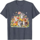 Floral Vintage Aesthetic Painted Kittens and Pressed Flower