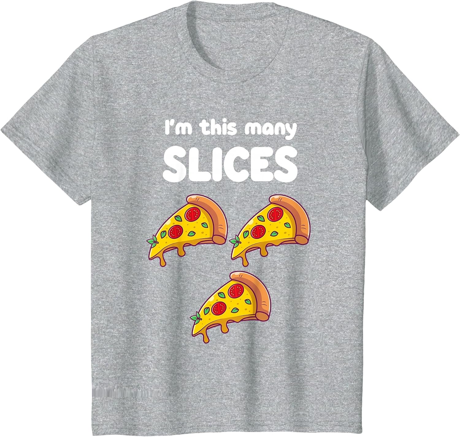Cute Pizza 3rd Birthday I'm This Many Slices 3-Year-Old