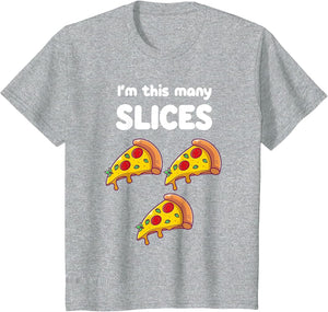 Cute Pizza 3rd Birthday I'm This Many Slices 3-Year-Old