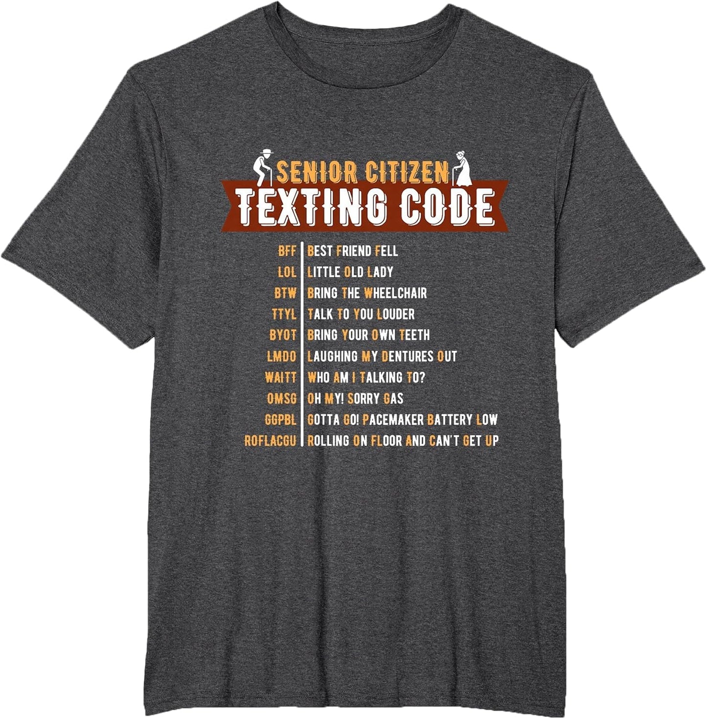 Senior Citizen's Texting Code Grandma Grandpa Birthday