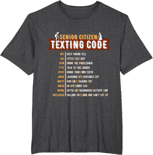 Senior Citizen's Texting Code Grandma Grandpa Birthday
