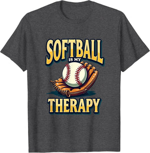 Softball Is My Therapy Funny Softball Design
