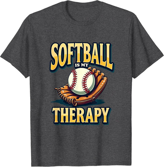 Softball Is My Therapy Funny Softball Design