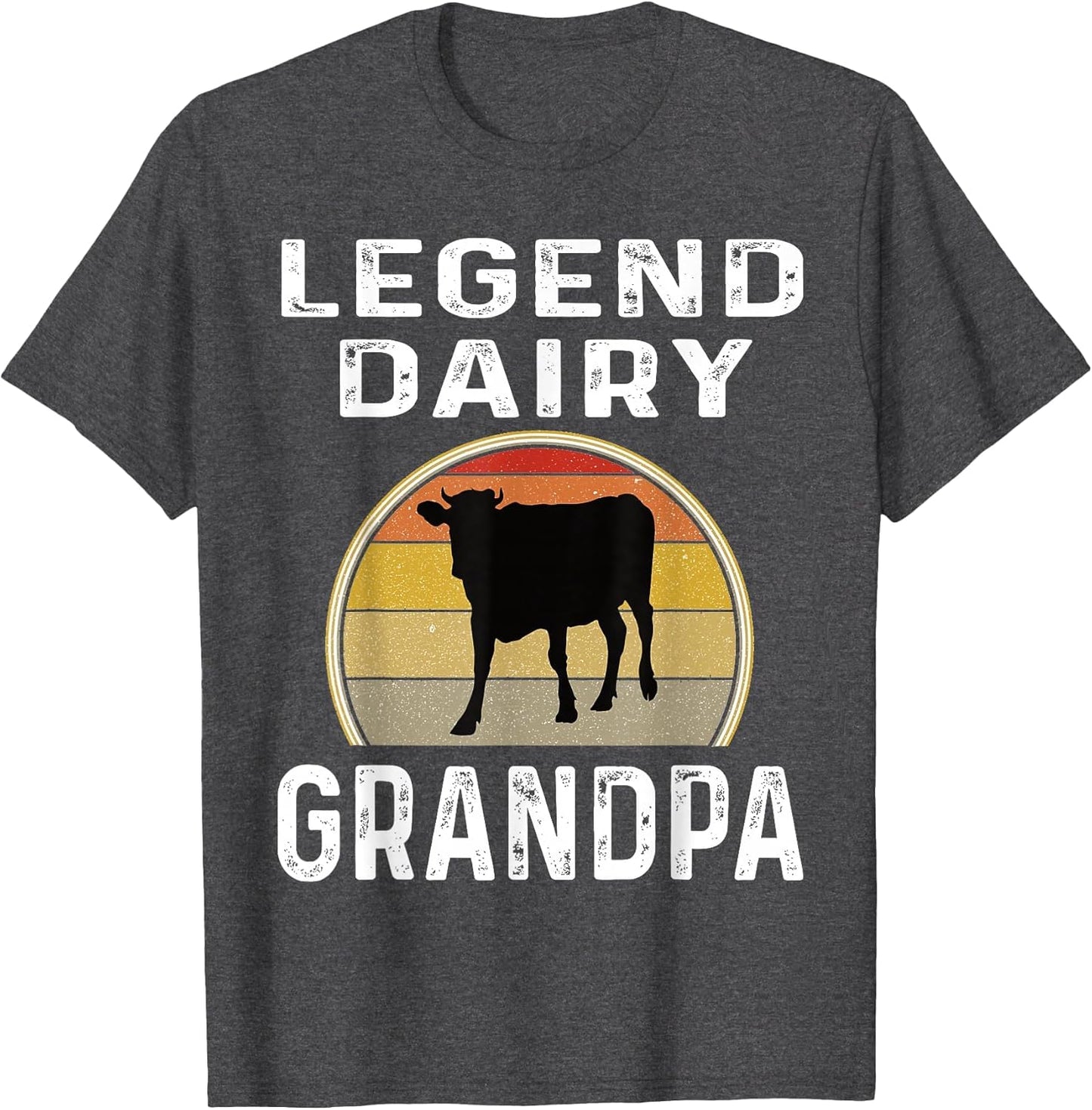 Legend Dairy Grandpa Retro Sunset Cow Farming Funny Cattle