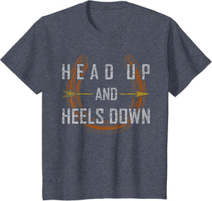 Head Up Heels Down Horse Riding Equestrian Quote Women Girls