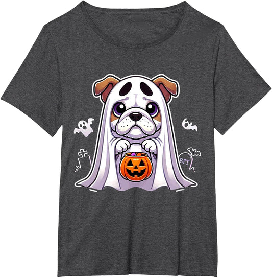 Bulldog Ghost Halloween Dog Men Women Kids