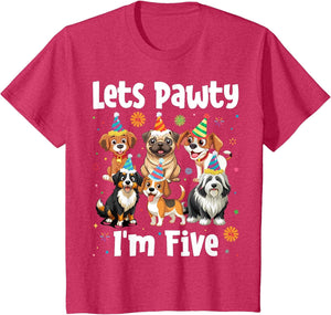 Lets Pawty I'm Five - Puppy Dog 5 Years Old 5th Birthday