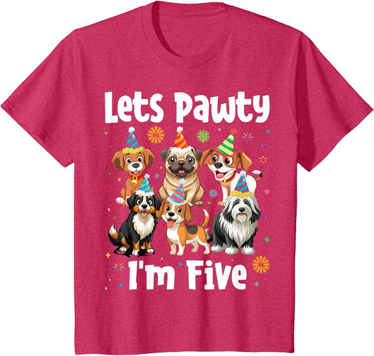 Lets Pawty I'm Five - Puppy Dog 5 Years Old 5th Birthday