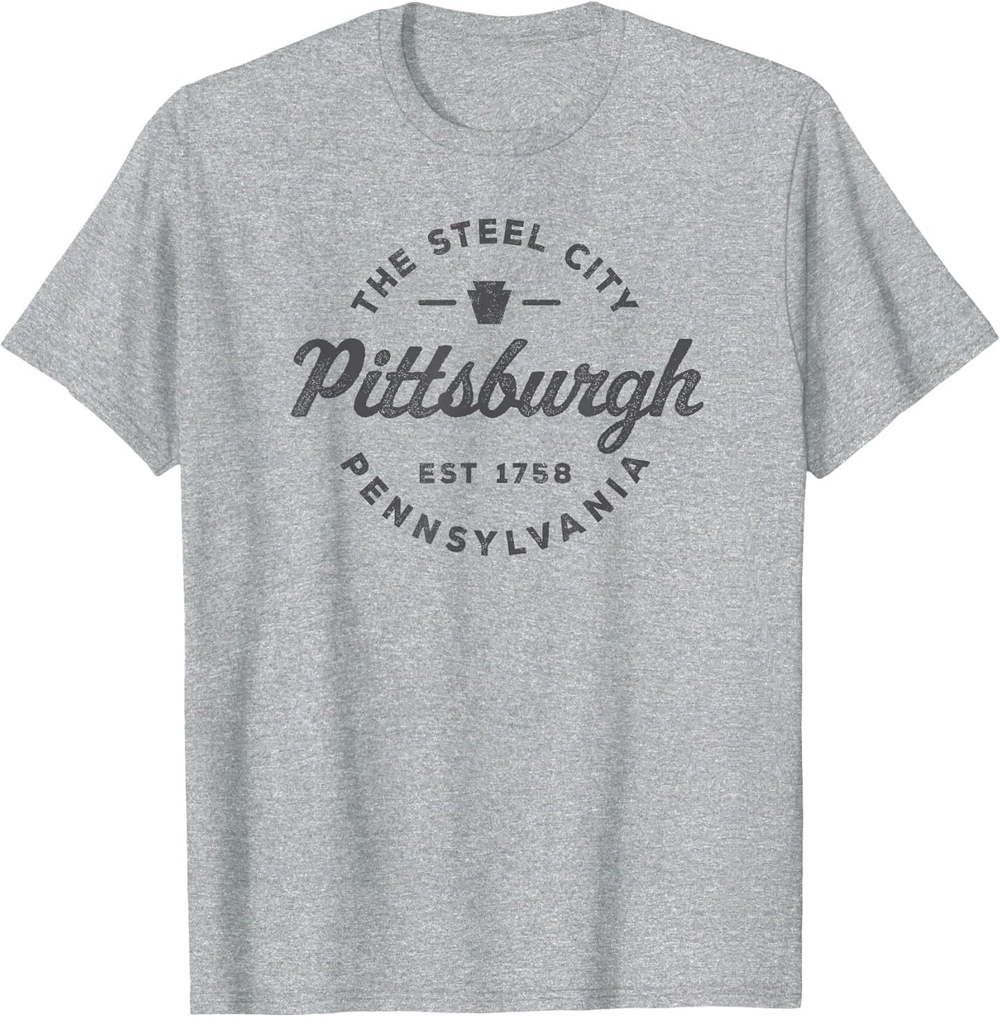 Vintage Pittsburgh Circle Logo Men Retro Throwback Souvenir