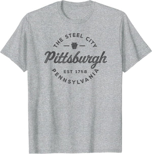 Vintage Pittsburgh Circle Logo Men Retro Throwback Souvenir
