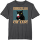 Purrfectly Sane Cat Lady Black Cat with A Glass of Wine