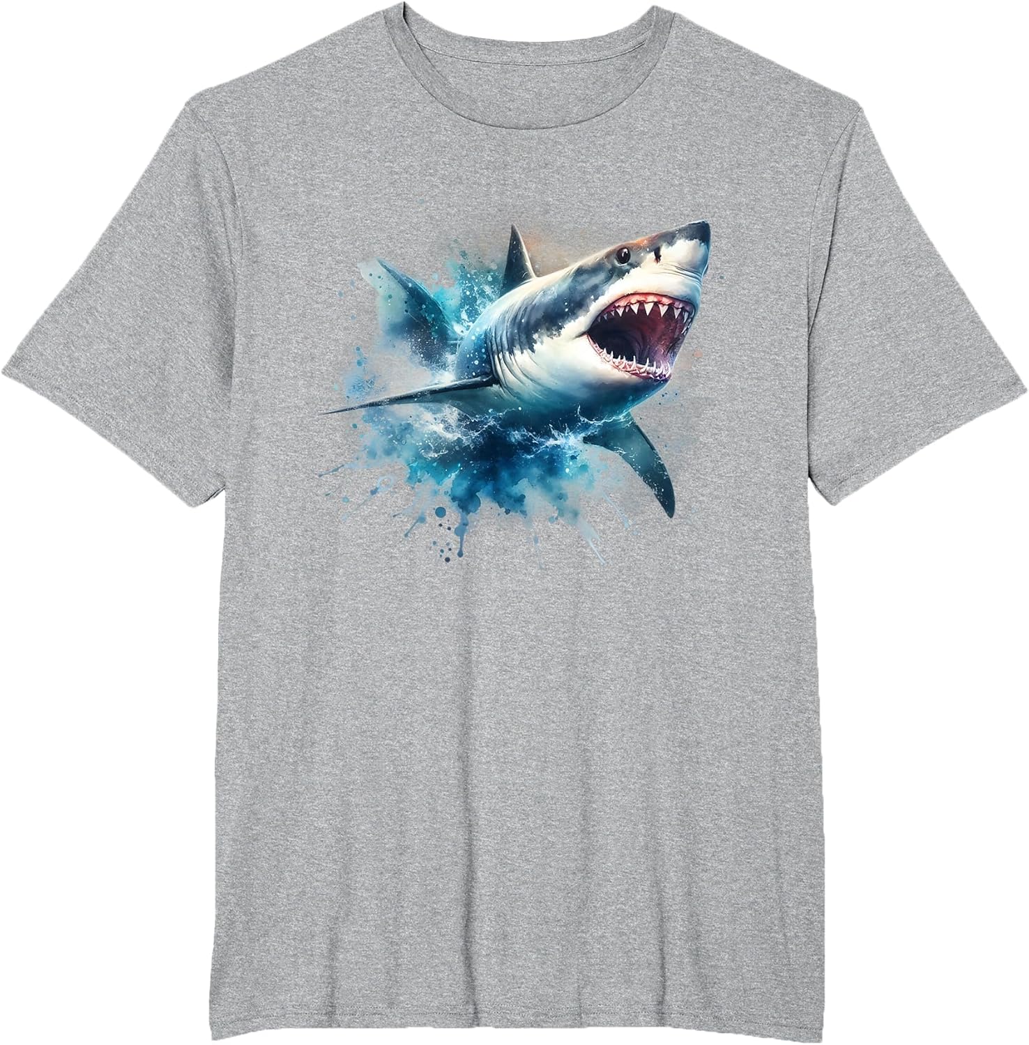 Cool Watercolor Great White Shark Open Jaw
