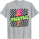 Mama Lightning Bolt Checkered Mom Women Mother's Day