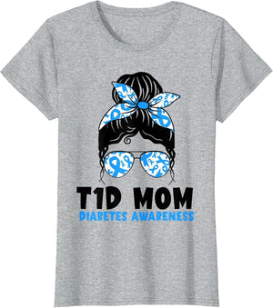 T1D Mom Shirt Type 1 Diabetes Awareness Mama Mother