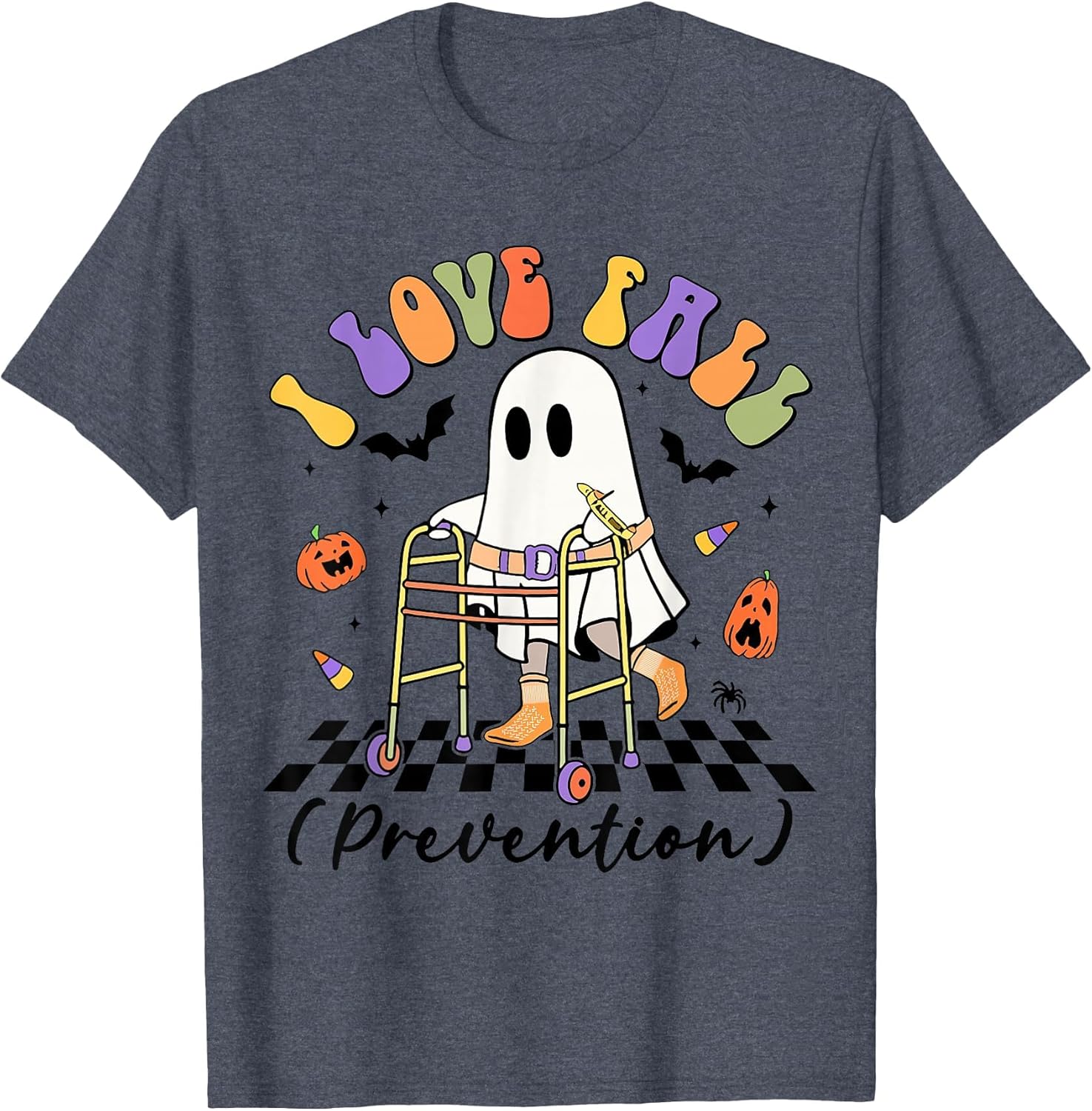 Cute I Love Fall Prevention Physical Therapy Ghost Halloween