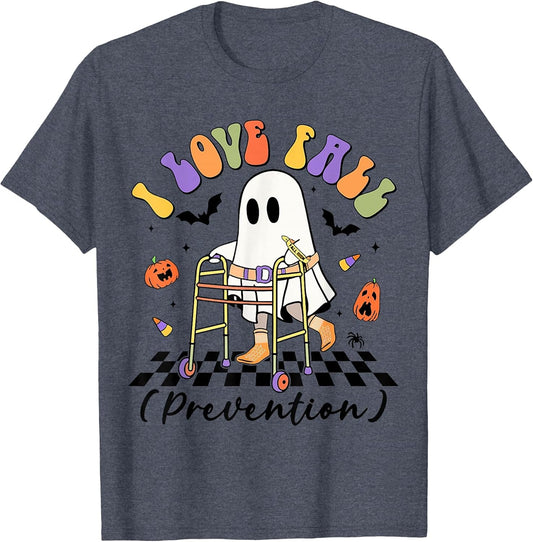 Cute I Love Fall Prevention Physical Therapy Ghost Halloween