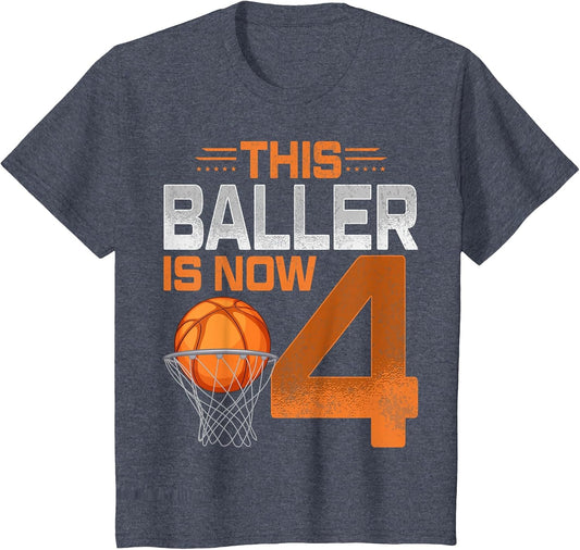 Kids This Baller is Now 4 Years Old Basketball Kids 4th Birthday